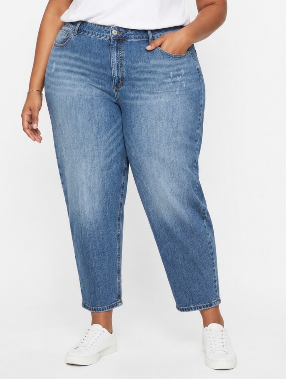 Eloquii Medium Wash Lightly Distressed Jeans